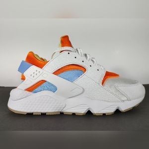 NEW Men's Nike Air Huarache Run SE White Safety Orange Shoes Size 10
